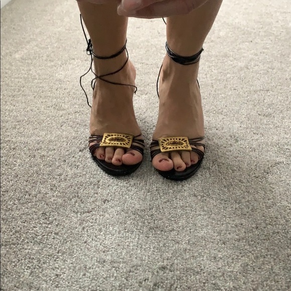BCBG black gold bangle strap shoes - Picture 2 of 6